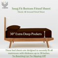 thumbnail image 3 of Split Queen 5-Piece Sheet Set, 1000-TC Giza Cotton, 30 inch Deep Pockets - Chocolate, 3 of 7