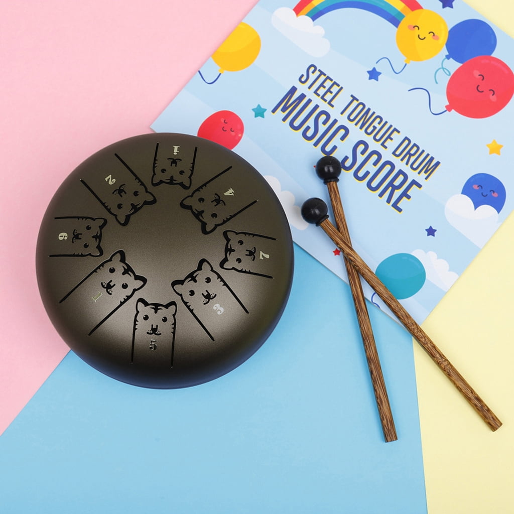 WINDLAND 8-Tone Steel Tongue Drum C Key Percussion Instrument Handpan Drum for Beginner