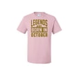 thumbnail image 2 of Legends are Born in October Gold Mens Fashion Graphic T-Shirt, 2 of 3