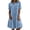 Light Blue, variant on Women's Blue Denim Jean Dress Short Sleeve Button Down Shirt Style Midi Summer Casual