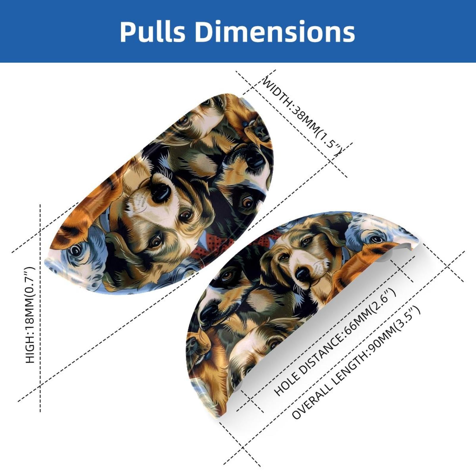 PhooArto 6 Pcs Cup Drawer Pulls, Cartoon Cute Dogs Pattern Shell Shape Handles Cabinet Knobs for Dresser Cupboard Closet Wardrobe with Screws