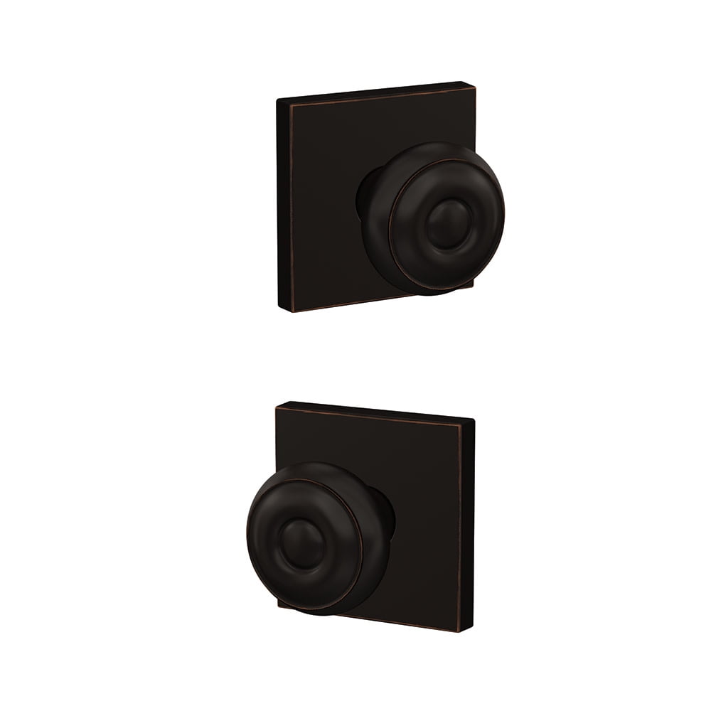 Schlage FC172GEO622COL Custom Georgian Non-Turning Two-Sided Dummy Door Knob Set - Black