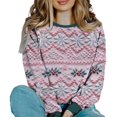 thumbnail image 1 of Pull Décontracté Imprimé 3d de Noël pour Femmes Manches Longues Col Rond Ample, 1 of 2