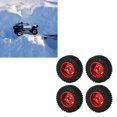 thumbnail image 4 of Front Rear Rubber Tires, Durable Wear  Heavy Duty Anti Skid Strong Cushioning RC Tires and Wheel Rims Set  for 1/24 RC Car Black,Silver,Red, 4 of 8