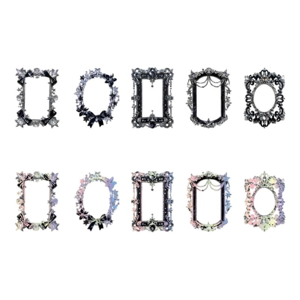 10 Sheets Crystal Museums Series Sticker DIY Border Sticker Scrapbook Sticker Journaling Supplies Multicolor