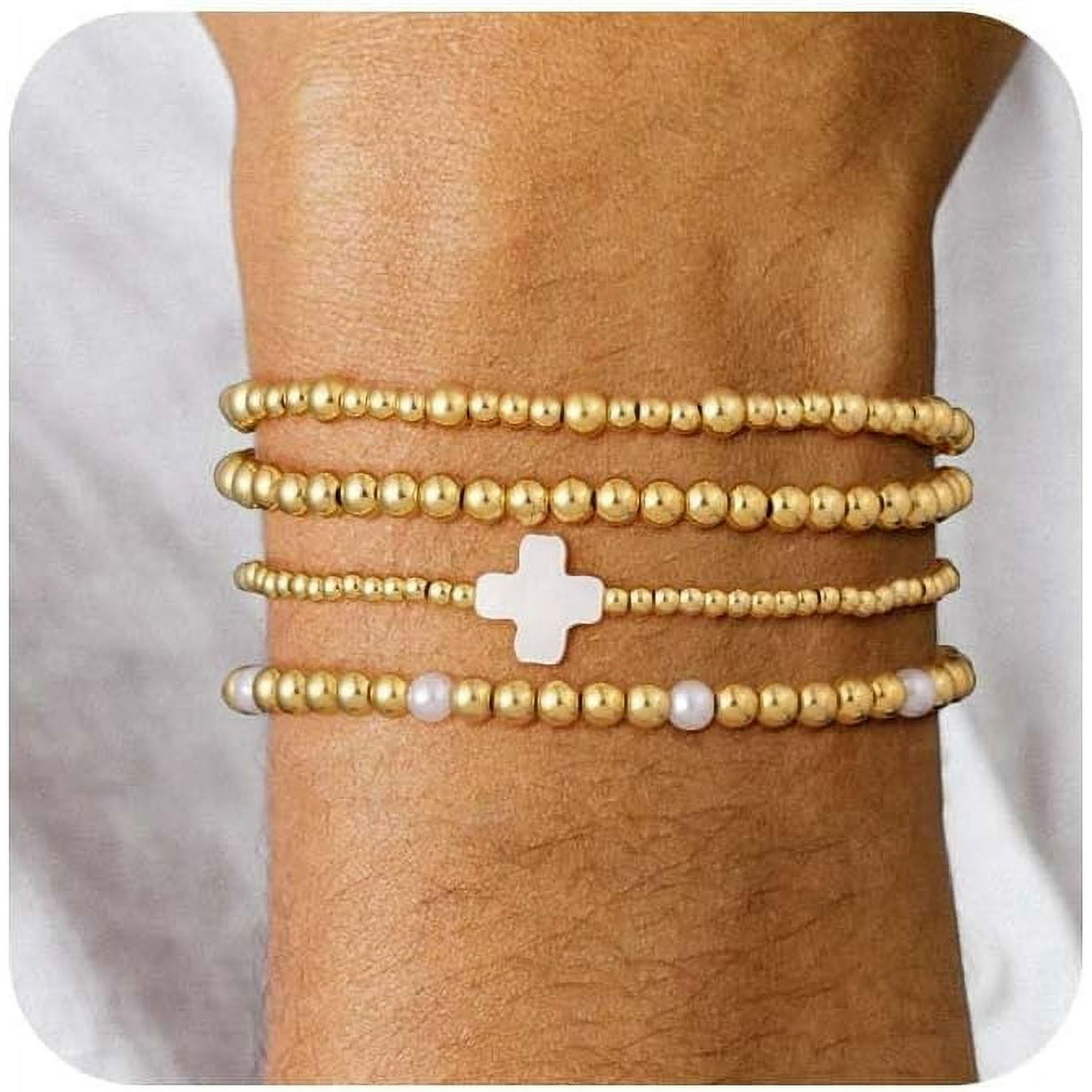 GUSXPPD Bracelets Multicouches En Perles, Bracelet De Perles En Cristal