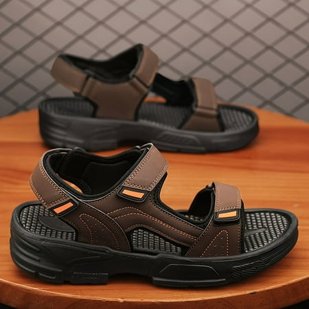 

Men s Top Grain Leather Open Toe Comfy Non Slip Casual Beach Water Shoes Breathable Sandals For Men s Outdoor Activities Garden Sandals