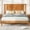 Light Brown, variant on Papajet Solid Wood Queen Size Bed Frame with Mid Century Headboard & Under-Bed Storage, Dark Brown