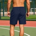 thumbnail image 4 of EOYWHK Men's Gym Shorts Soft Lightweight Breathable Elastic Waist Workout Shorts with Zip Pockets for Running Jogging Blue L, 4 of 9