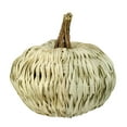 thumbnail image 3 of Northlight 10" White and Brown Autumn Harvest Woven Pumpkin Decoration, 3 of 4