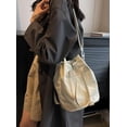 thumbnail image 4 of Kukuzhu Drawstring Bucket Bag for Women Fashion Nylon Crossbody Bag Lightweight Hobo Shoulder Bag Purse Messenger Bag, 4 of 5