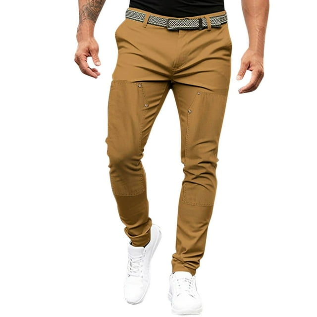WEAIXIMIUNG Pantalon Habillé pour Homme Coupe Ajustée Extensible à Carreaux Pantalon pour Homme Coupe Ajustée Droit Rétro Hop Pantalon de Rue Jeans Pantalon