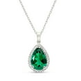 thumbnail image 3 of Galaxy Gold GG 14K White Gold 3.16 Carat Natural Diamonds and Genuine Emerald Pendant Necklace - May Birthstone - Renewal & Love - 16" to 24" - Fine Jewelry for Women, 3 of 4