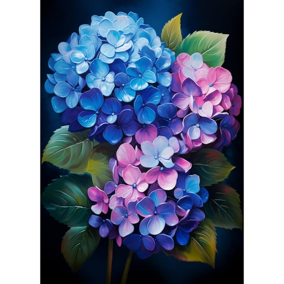 Watercolor Beautiful Hydrangea Flower 5D Diamond Art DIY Paint with Full Drill Round Diamond Gems Painting by Number Kits for Adults Art Craft Home Wall Decor 11.8x15.8in(1)