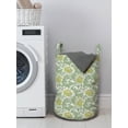 thumbnail image 3 of Floral Laundry Bag, Flourishing Nature Ornamental Victorian Design Inspired Foliage Leaves, Basket with Handles Drawstring Closure for Laundromats, 13" x 19", Pale Yellow Pale Green, by Ambesonne, 3 of 4