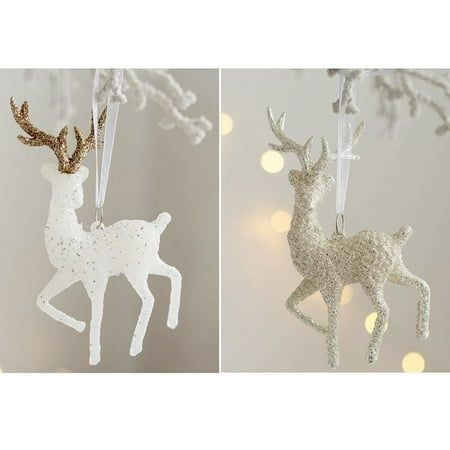 

2 Pcs Oranments Happy New Year Deer Merry Christmas Xmas Decor Christmas Tree Decration Hanging Pendants Elk 2