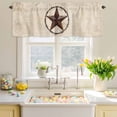 thumbnail image 4 of Valances for Windows Vintage Western Star Rod Pocket Short Curtain for Bathroom Living Room Bedroom Shabby Country Pentagram 1 Panel 42x12in, 4 of 9