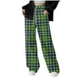 thumbnail image 3 of PIWHJQK Boys Girls Long Pants Loungewear Pants Girls Plaid Sweatpants Drawstring Wide Leg Pockets Warm Winter Lightweight Long Pants, 3 of 6