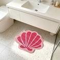 thumbnail image 6 of Shell Shaped Microfiber Bath Mat 40×40cm，Absorbent Non-Slip Cute Scallop Rug Washable Floor Mat for Bathroom Bedroom Entryway Home Decor,Pink, 6 of 6