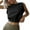 Black, variant on DVKOVI Crop Top Athletic Shirts for Women Cute Sleeveless Yoga Tops Running Gym Workout Shirts White S