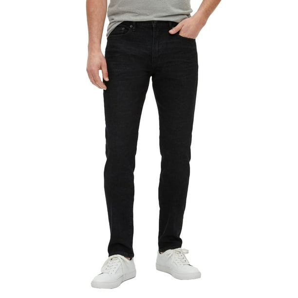 Jeans Gap para hombre, delgado, corte cónico, negro lavado, 34 de ancho x 34 de largo
