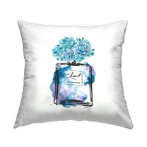 Stupell Industries Glam Perfume Watercolor Splash Square Decorative Printed Throw Pillow, 18 x 18,