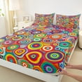 thumbnail image 3 of Homewish Teens Colorful Circle 4-Piece Full Size Sheets,Abstract Geometric Bed Sheets,Minimalist Mid Century Lightweight Sheet Sets,Super Cozy Room Decor, 3 of 7
