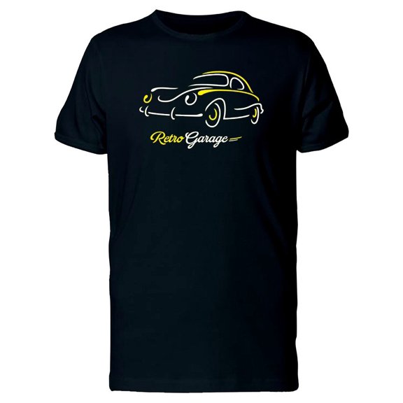 Retro Garage Yellow Car Tee Men's -Image by Shutterstock