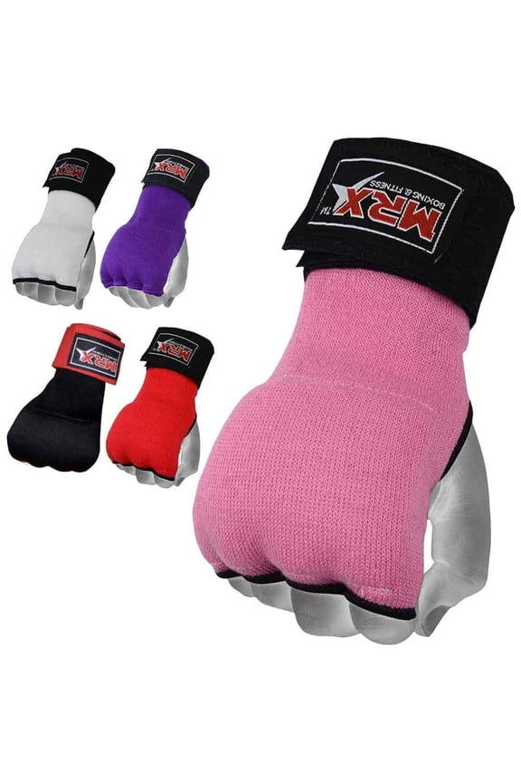 Gel Padded Inner Gloves With Long Wrist Wrap For Wrist Support Multi Colors (Pink, Large)
