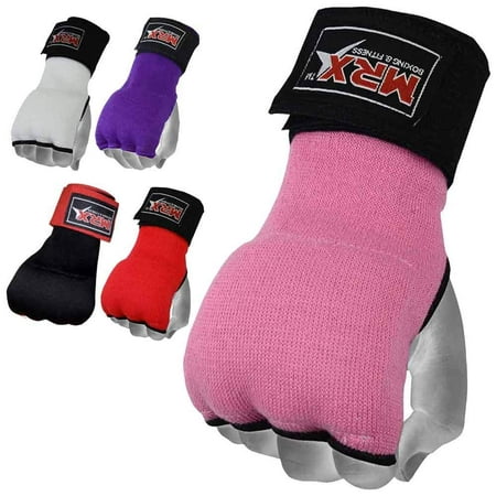 MRX Gel Padded Inner Gloves With Long Wrist Wrap For Wrist Support Multi Colors (Pink, Medium)