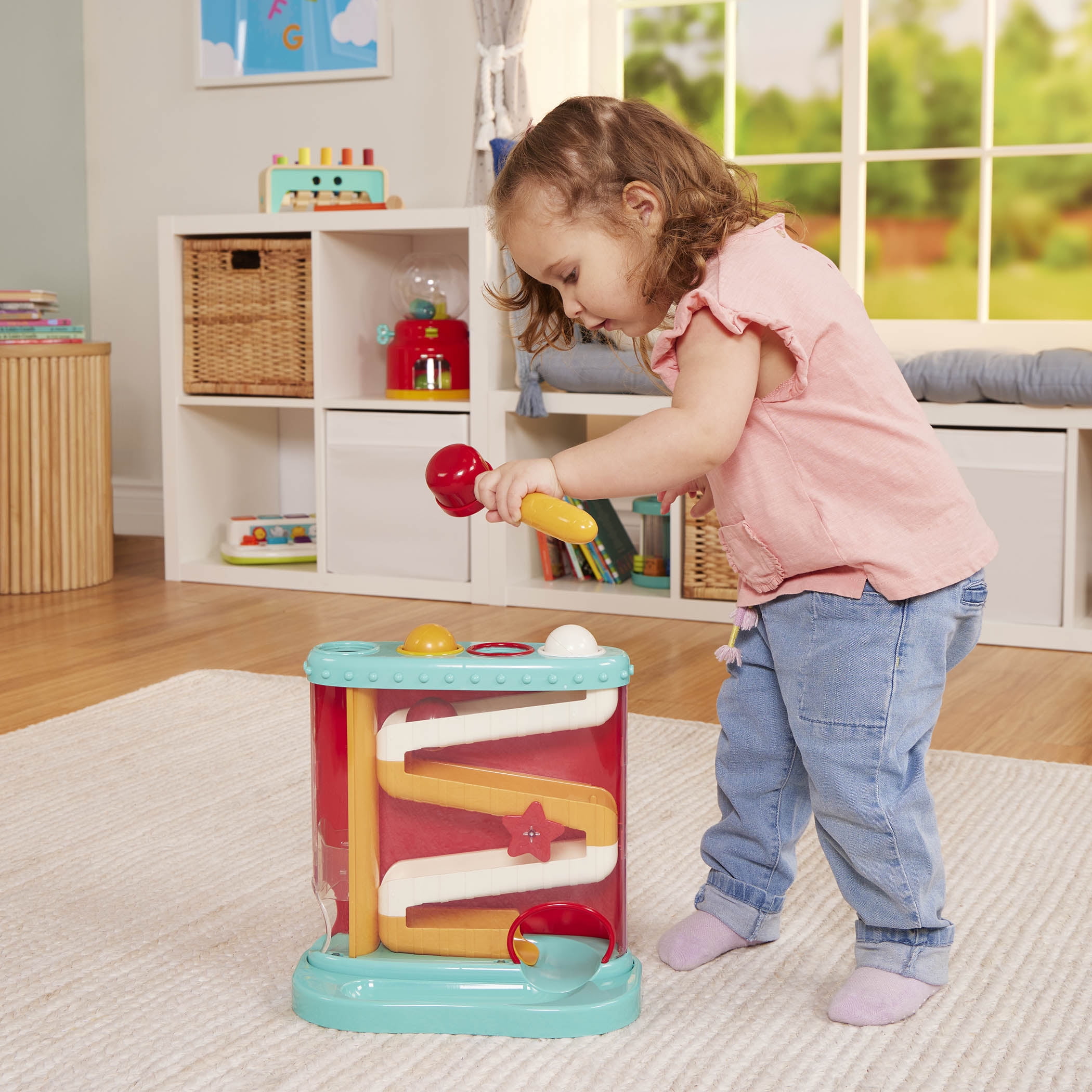 Battat Pound & Roll Ball Maze Pound-a-Ball Toy with Mallet, Baby and Toddler Toys