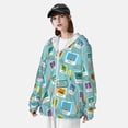 thumbnail image 5 of Goofa World Travel1 Printed Women's UPF 50+ Sun Protection Hoodie Jacket Lightweight Long Sleeve Sun Shirt for Women with Pocket Hiking Outdoor-Small, 5 of 9