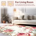 thumbnail image 2 of Ultra Soft Area Rug, Cozy Traditional Rose Emblem, Non Slip, Stain Resistant, Washable Area Rugs for Living Room, Bedroom(White, 5X7), 2 of 8
