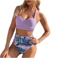 thumbnail image 1 of Traje de baño de dos piezas con estampado de bikini de moda para mujer sexy Conjunto de ropa de playa Fridja nalpqowj21905, 1 of 8