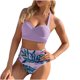 thumbnail image 1 of Traje de baño de dos piezas con estampado de bikini de moda para mujer sexy Conjunto de ropa de playa Fridja nalpqowj21903, 1 of 8