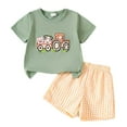 thumbnail image 1 of Ensemble Garçon Imprimé T-Shirts à Manches Courtes Shorts Col Ras du Cou Été Vêtements Bébé Garçon 3-4 Ans Pyjamas Garçon, 1 of 6