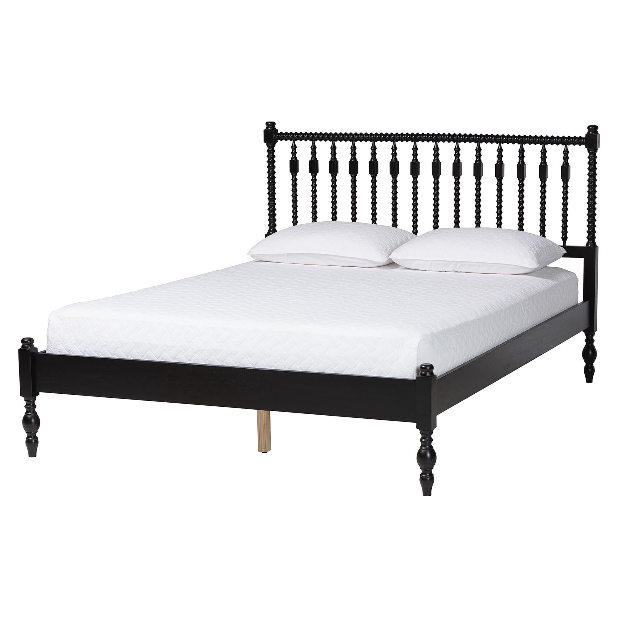 Baxton Studio Callison Farmhouse Bedroom Set, Full, 5-Piece, Black