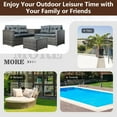 thumbnail image 3 of Rattan Patio Sofa Set, 4 Pieces Outdoor Sectional Furniture, All-Weather PE Rattan Wicker Patio Conversation, Cushioned Sofa Set with Glass Table & Storage Box for Patio Garden Poolside Deck, 3 of 10
