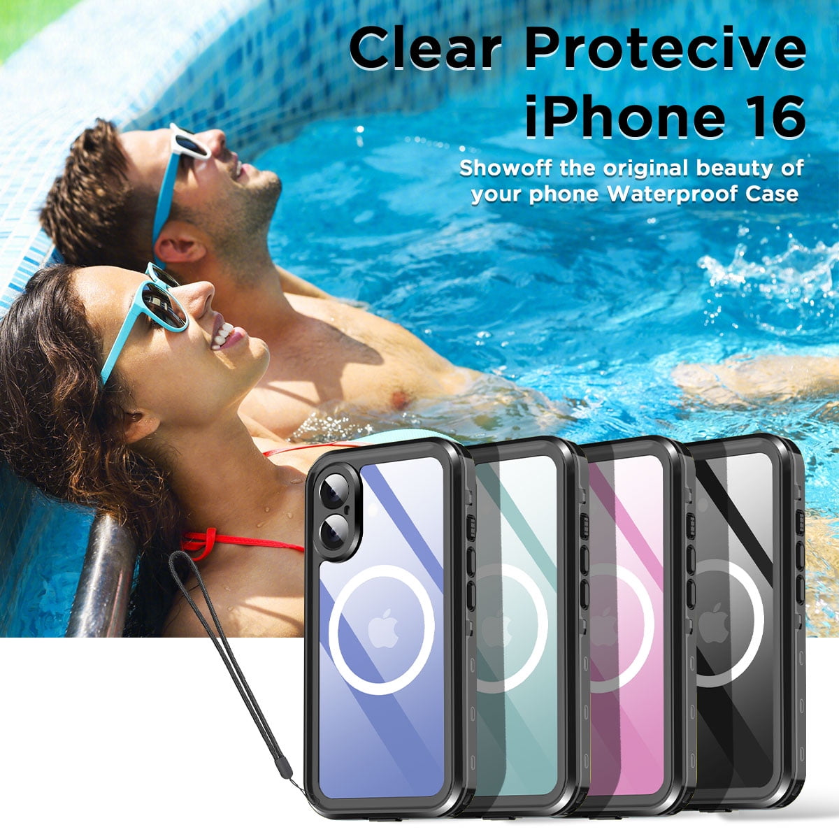 AICase IP68 Waterproof Case For iPhone 16 Pro Max/iPhone 16/iPhone 16 Plus/iPhone 16 MagSafe Cover Shockproof Built-in Screen Protector