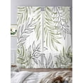 thumbnail image 3 of Abstract Art Sage Green Leaves Sheer Curtains 84 Inch Long 2 Panels, Watercolor Leaf Modern Style Light Filtering Rod Pocket Semi Sheer Curtains, Sheer Voile Drapes for Living Room Bedroom, 52"x84", 3 of 5