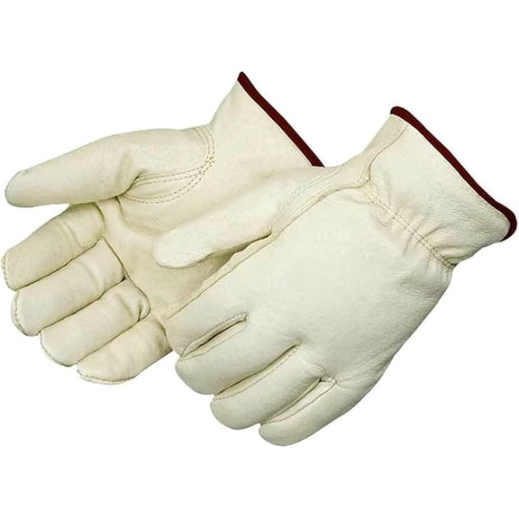 RUGGED BLUE GL250 Insulated Pigskin Leather Driver Gloves – Fleece Lined Cold Weather Work Gloves with Keystone Thumb & Elastic Back-L