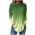 thumbnail image 2 of Luxalzxs Long Sleeve Tunic Tops for Women Loose Fit Dreesy Fall Gradient Crewneck Shirts Trendy Blouses, 2 of 5