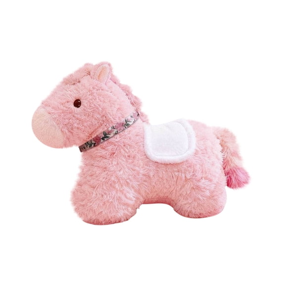 2026 Year of the Horse Pink Plush Pillow Doll - Soft Cute Fluffy, Washable Durable, Hypoallergenic, Perfect for Home Sofa Decoration Lunar Year Spring Festival Gift & Toy, 21.65in