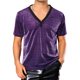thumbnail image 1 of Camiseta brillante y transparente INSPIRE CHIC para hombre, camiseta de cuello en V, de manga corta, para fiesta, camiseta transparente, S, púrpura, 1 of 5