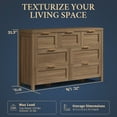 thumbnail image 3 of OAKHAM 7 Drawer Dresser, Wooden Chest of Drawers for Bedroom Living Room, Walnut, 3 of 8