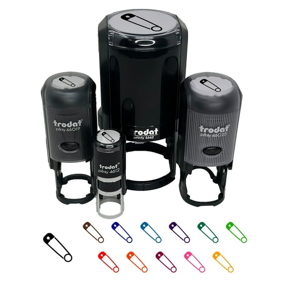 Safety Pin Self-Inking Rubber Stamp Ink Stamper - Fuchsia Ink - Mini 1/2 Inch