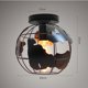 thumbnail image 5 of Lámpara de techo fácil de instalar, lámpara industrial retro de metal con elegante pantalla enrejada, compatible con casquillo E27 para bombillas LED, de bajo consumo y halógenas, adecuada para sala, 5 of 5