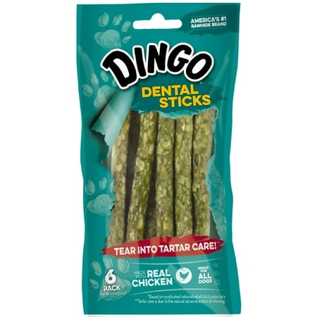 (3 Pack) Dingo Dental Sticks for Tartar Control, Rawhide Chew,