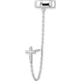 thumbnail image 2 of Sterling Silver Rhodium-Plated Cz Cross 1 Individual Post With Cuff Earring (66.5 X 11.05) Made In China qe16112, 2 of 5