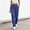 Blue women straight leg trousers with pockets a1, variant on Cagogo Women Straight Leg High Waisted Trousers with Pockets Casual Long Pants for Work Vacation Lounge Loose Fit Summer Bottoms, Black S
